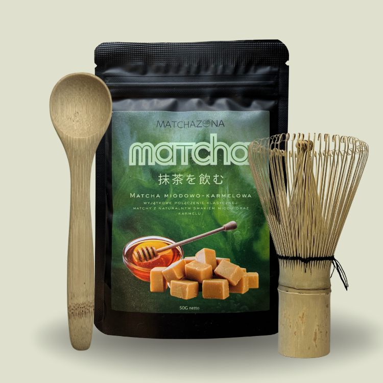 Zestaw Premium Matcha Miód i Karmel