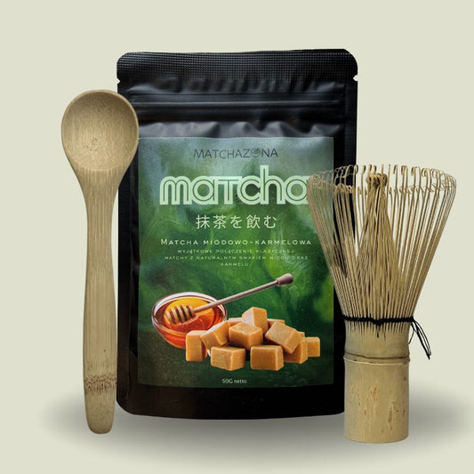 Zestaw Premium Matcha Miód i Karmel